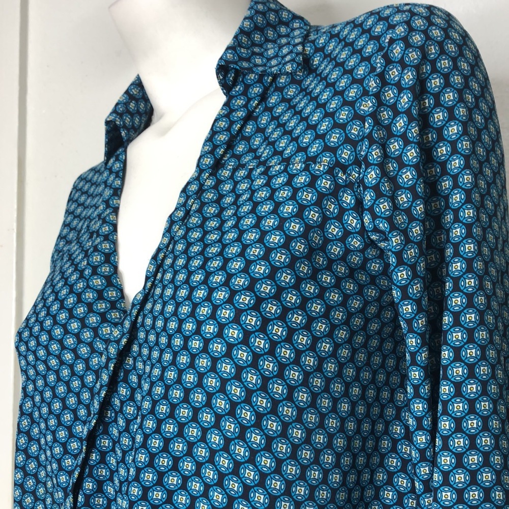 Y2K Forever 21‎ Wrap Style Medallion Print Draped Blouse Top Shirt Sz S - Picture 4 of 11